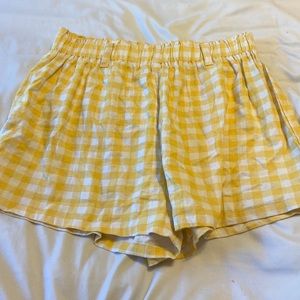 Yellow Gingham Shorts